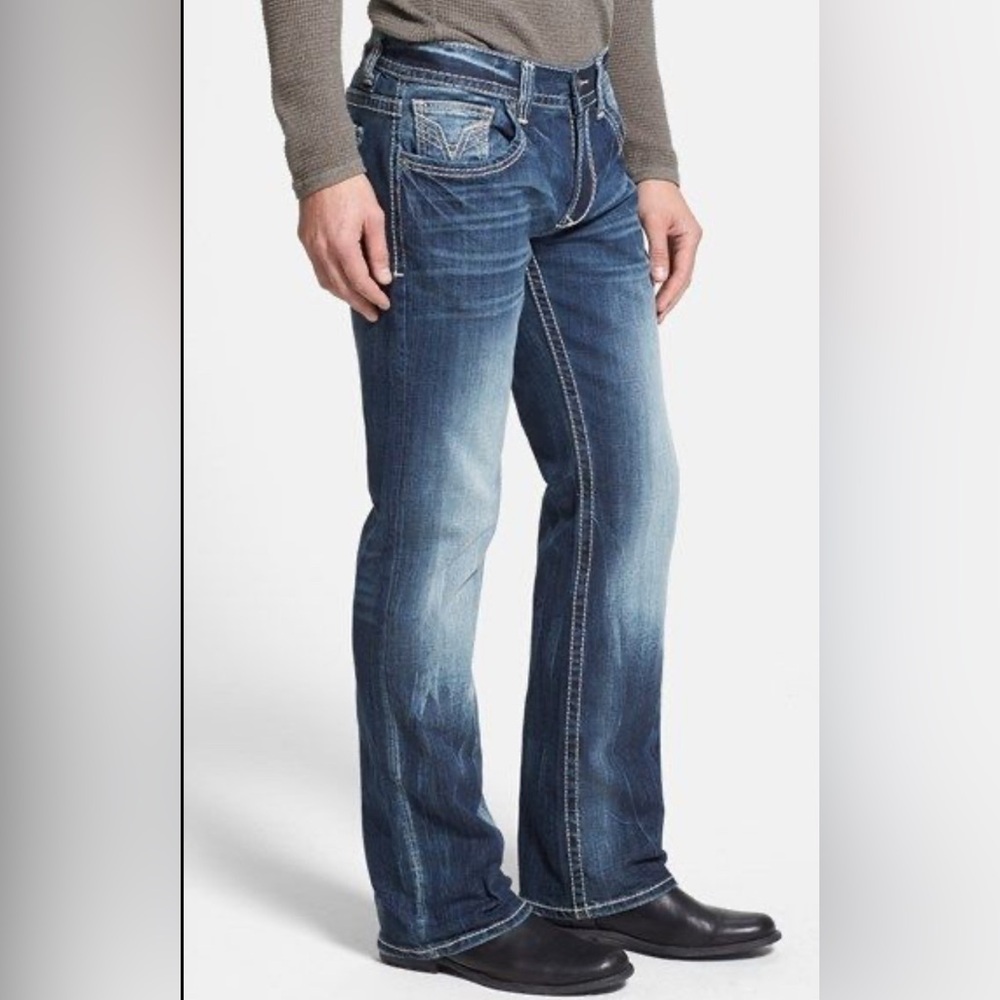 Vigoss Men’s Jeans 30x32 Straight Leg Distressed Faded Y2K Western Denim